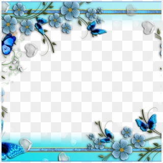 Blue Floral Border Png Clipart