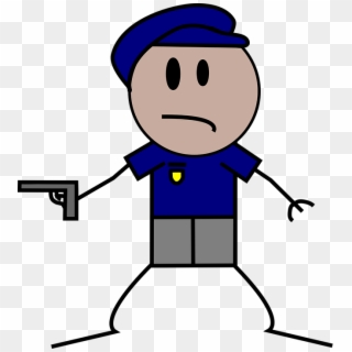 Cop Pistol Gun People Police Sheriff Weapon - Police Stick Figure Clipart