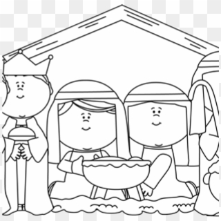 Nativity Clipart Black And White Spring Clipart Hatenylo - Nativity Scene - Png Download