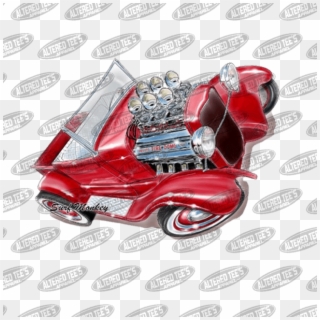 Red Car - Hot Rod Skull Clipart