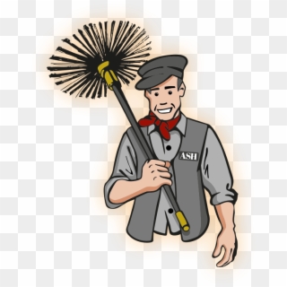 Ash Chimney Sweep Logo Icon V2 - Chimney Sweep Clipart