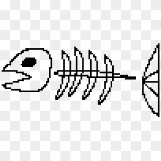 Fish Bone Pixel Art Clipart