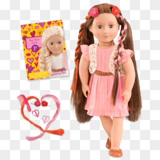 Bd37017a Main Parker Pink Dress Hairplay Doll All Components - Our Generation Hair Grow Doll Clipart