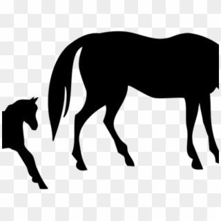 Mare And Foal Silhouette Clipart