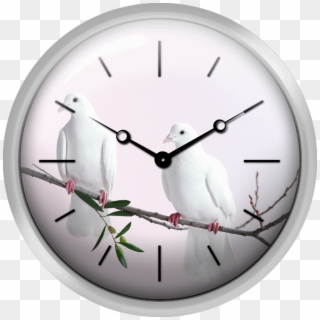 Two White Doves With Olive Branch - Doves As Symbols Clipart