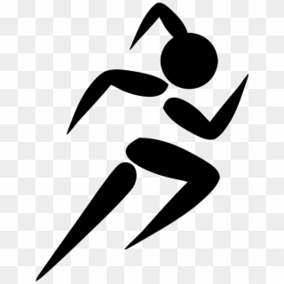 Runner Girl Pigtail Pictogram Female Sign Sport - Running Silhouette Clipart - Png Download