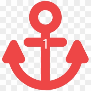 Pinged Anchor Red - Circle Clipart