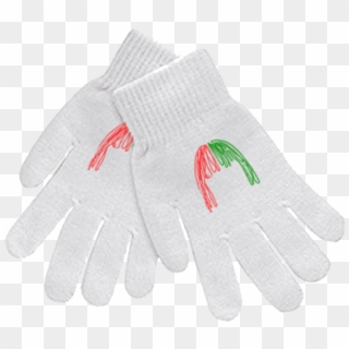 White Knit Gloves - Woolen Clipart