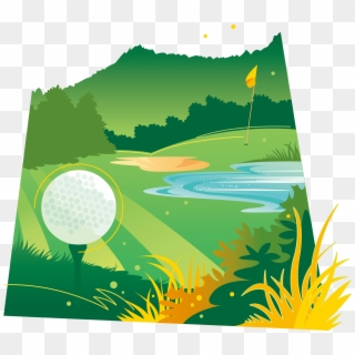 Clipart Grass Golf Ball - Graphic Green Mountains - Png Download
