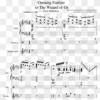 Opening Fanfare To The Wizard Of Oz Sheet Music Composed - Wizard Of Oz Medley Sheet Music Clipart