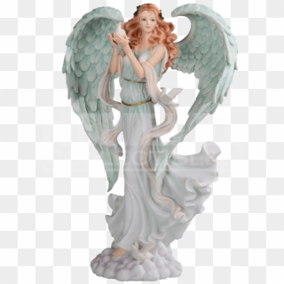 Angel Standing With Dove Statue - Figurine Clipart
