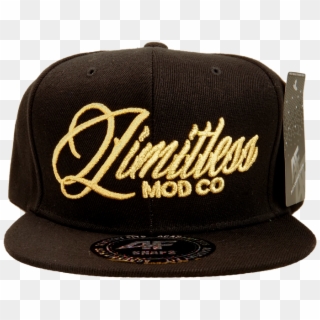 Limitless Snapback Hat Black With Gold Lettering - Snapback Vape Clipart