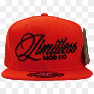 Limitless Snapback Hat Red With Black Lettering - Baseball Cap Clipart