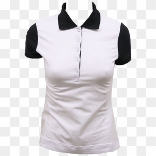 550 X 737 - White Polo Shirt For Girls Colar Black Clipart
