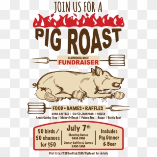 Pig Roast Fundraiser Saturday, July 7th - Domestic Pig Clipart