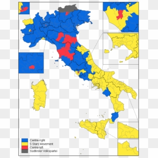 654px-italian 2018 Elections Chamber Of Deputies Constituencies - Italy Map Vector Free Clipart