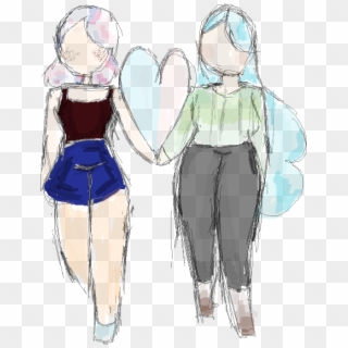 A Cute Lesbian Couple Because I Support > - Cute Lesbian Couple Drawings Clipart