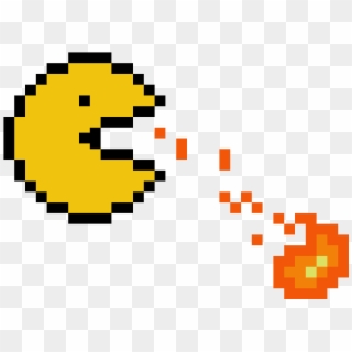 Fire Breathing Pac-man - Pac Man Drawing Pixel Clipart
