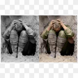 A World War One Soldier Presumably Suffering From Ptsd - Trenches Ww1 Shell Shock Clipart