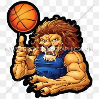 Basketball Lion - Cartoon Animals Playing Basketball Clipart