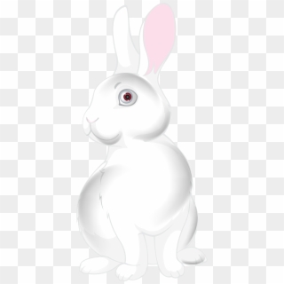 White Bunny Cartoon Png Clip Art Image - Domestic Rabbit Transparent Png