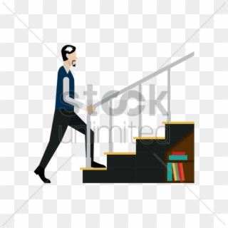 Man Walking Up A Stairs Vector Image - Sitting Clipart
