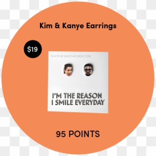 He Said She Said Kim & Kanye Earrings - Circle Clipart