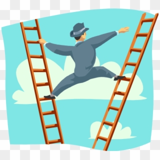 Challenges Of Corporate Ladder Image Illustration Presents - Climbing A Ladder Clipart Png Transparent Png