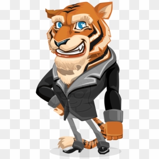 Tiger Businessman Vector Cartoon Character Aka Vice - Animal Cartoon Characters Design Clipart