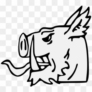 Boar's Head Couped - Illustration Clipart