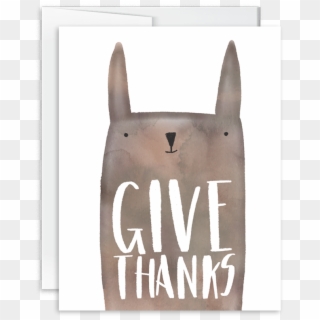 Give Thanks Cute Animal Greeting Card - Sphynx Clipart