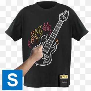 Electronic Rock Guitar Men's Black T-shirt - Rock Guitar T Shirts Clipart