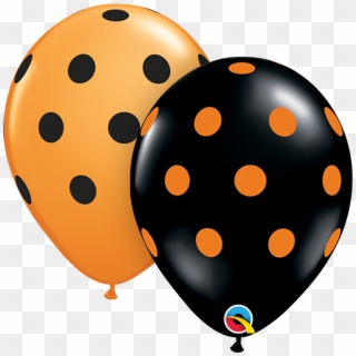 25 Polka Dot 11" Latex Balloons Orange/black Mix Halloween - St Patricks Birthday Balloons Clipart