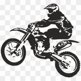Free Png Dirt Bike Wheelie Logo Png Image With Transparent - Dirtbike Black And White Vector Clipart