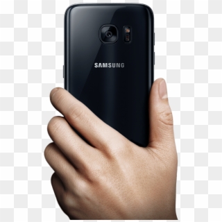 A Man Hand Holding Up Galaxy S7 To Mans' Face - Back Of Hand Holding Phone Clipart