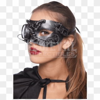 Silver Steampunk Monocle Eye Mask - Masque Clipart