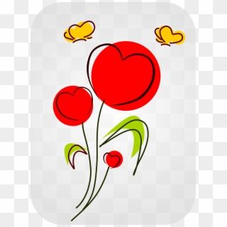 Flowers With Big Image Png - Flower Hearts Clipart Free Transparent Png