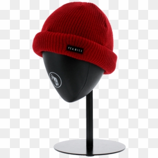 Rolled Beanie - Home - Red - Knit Cap Clipart