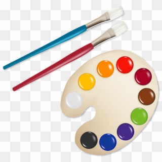 Paint Clipart Paint Board - Paint Tray And Brush - Png Download