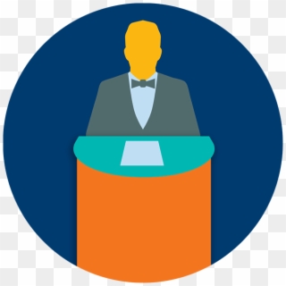 A Person Stands Behind A Podium - Illustration Clipart