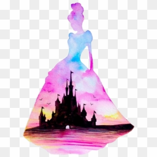Painting Silhouette Disney Princess Art , Png Download - Disney Princess Silhouette Painting Clipart