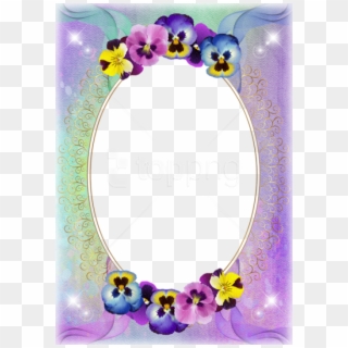 Free Png Transparent Frame With Violets Background - Transparent Pansy Border Png Clipart