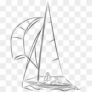 Sailing Dinghy Png - Clipart Sail Black And White Transparent Png