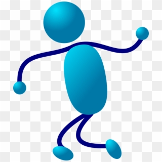 Stick Man Blue Man Step Run Figure Cartoon - Blue Stick Figure No Background Clipart