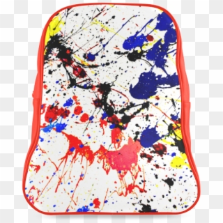 Blue & Red Paint Splatter School Backpack/large - Paint Splatter Beanie Clipart
