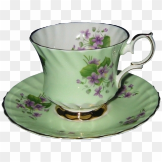 Violets On Green - Saucer Clipart