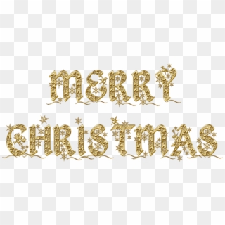 Gold Christmas Text - Emblem Clipart