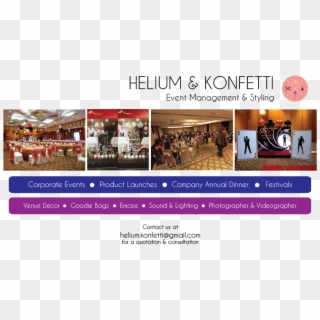 Helium & Konfetti Is The Right Place To Come To And - Event Clipart