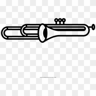 Trombone Coloring Page Clipart