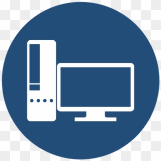 Computer Desktop Solution - Desktop Computer Round Icon Clipart
